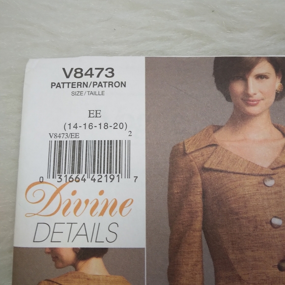VOGUE V8473 Sz 14-20 Misses Devine Details Lined Jacket And Lined Dress - Picture 2 of 5